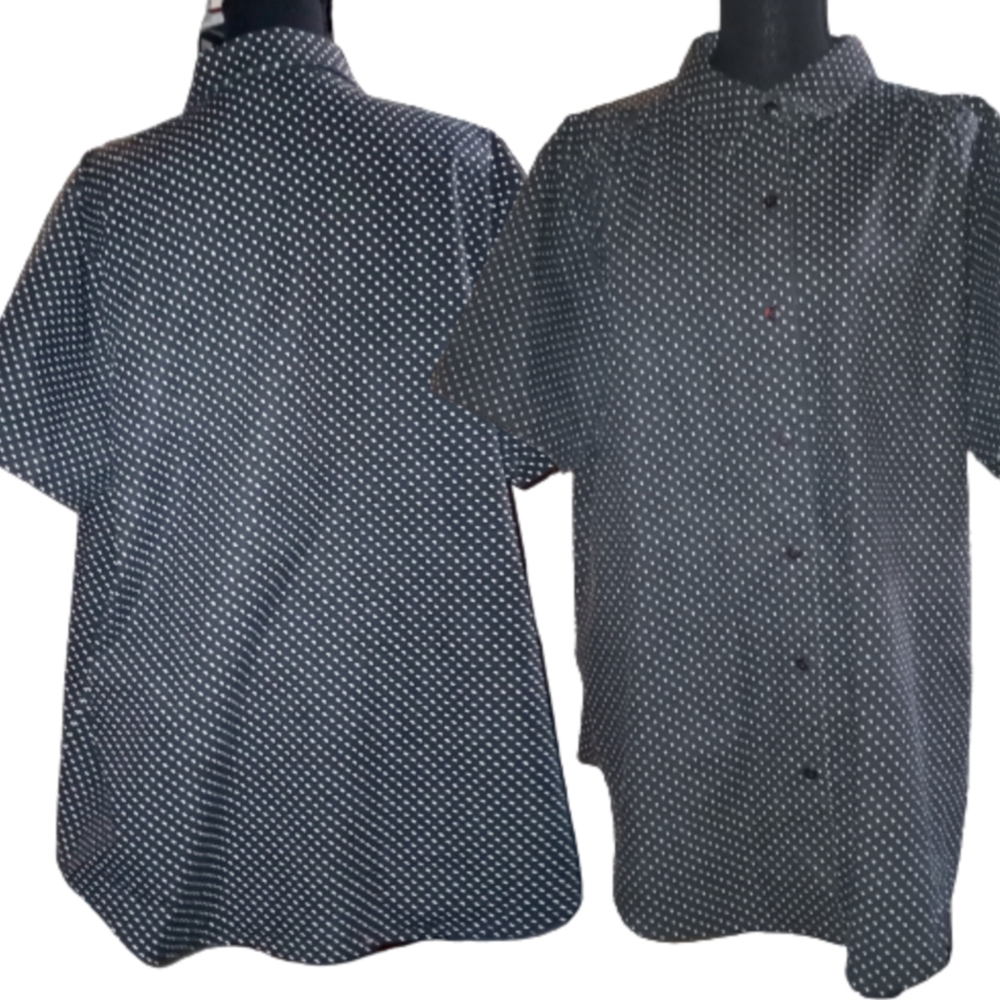 Only Neccesities Women's Polka Dot Button Down Blouse
